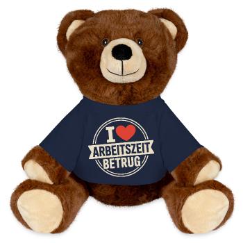 I Love Arbeitszeitbetrug Kein Verbrechen Job Büro - MiniFeet® RecycelBär® Braun - French Navy - Vorne