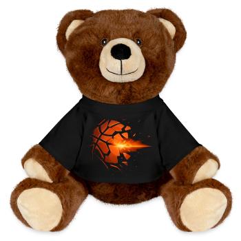 Basketball Basketballer Geschenkidee Baller Bball - MiniFeet® RecycelBär® Braun - Schwarz - Vorne