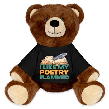 J’aime que ma poésie soit défoncée - Nounours RecycelBär® marron - noir - Devant