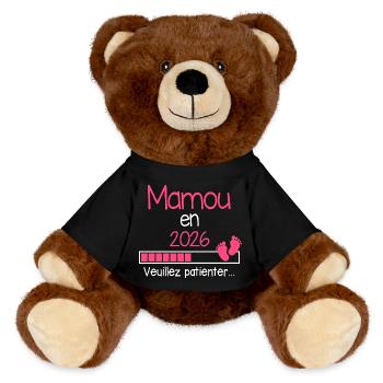 Mamou in 2026 Gift to Future Granny - MiniFeet® RecycelBär® Teddy Bear Brown - black - Front