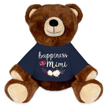 Mimi-Blumenhemd Süßes Oma-Geschenk Muttertagsgeschenk - MiniFeet® RecycelBär® Braun - French Navy - Vorne