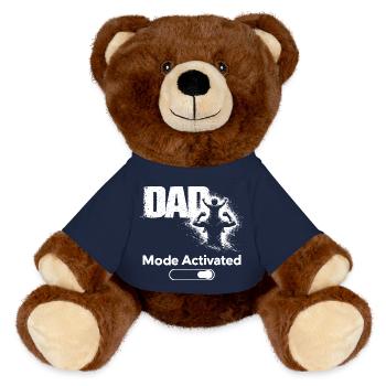 Cadeau du Père Drôle en mode Papa Activé - Nounours RecycelBär® marron - bleu marine - Devant