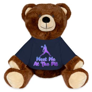Meet Me At The Pit Basketball Tee - MiniFeet® RecycelBär® Teddy Bear Brown - french navy - Front