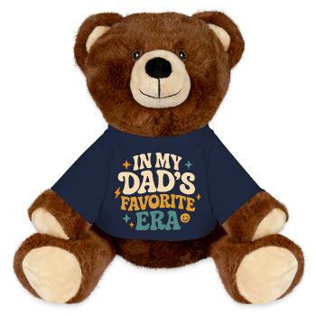 In My Dad's Favorite Era Daughter Families Humor - MiniFeet® RecycelBär® Teddy Bear Brown - french navy - Front