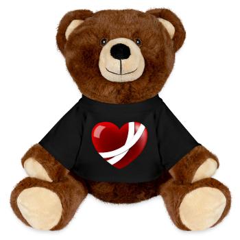 Wounded Heart - MiniFeet® RecycelBär® Teddy Bear Brown - black - Front