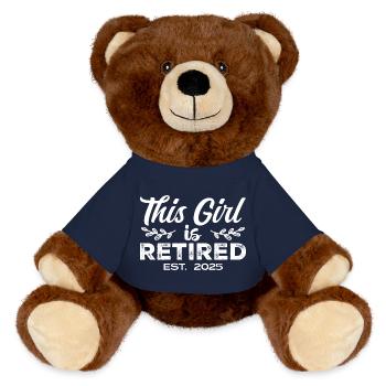 This Girl Is Retired Est. 2025 Funny Retirement - Nounours RecycelBär® marron - bleu marine - Devant