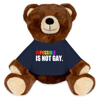 impossible is not gay - MiniFeet® RecycelBär® Teddy Bear Brown - french navy - Front