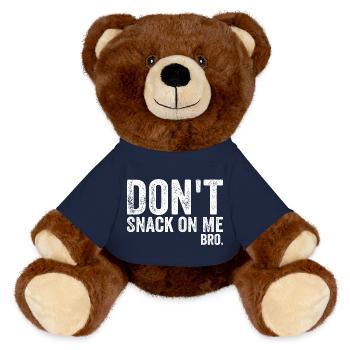 Don't Snack on Me Humor & Funny Cat Lover - MiniFeet® RecycelBär® Teddy Bear Brown - french navy - Front