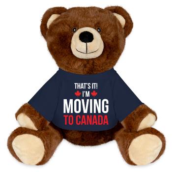 Moving to Canada - MiniFeet® RecycelBär® Teddy Bear Brown - french navy - Front