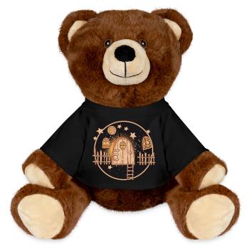 The magic of the elves' door at Christmas - MiniFeet® RecycelBär® Teddy Bear Brown - black - Front