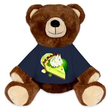 Limettenkuchen Stück Limetten Torte - MiniFeet® RecycelBär® Braun - French Navy - Vorne