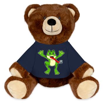 Mouche grenouille - Nounours RecycelBär® marron - bleu marine - Devant
