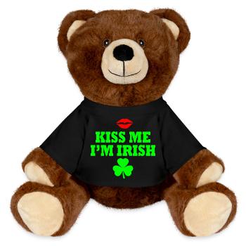 Kiss me im irish - MiniFeet® RecycelBär® Teddy Bear Brown - black - Front