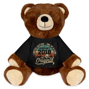 Janvier 2018 I Anniversaire Nées En Janvier 2018 - Nounours RecycelBär® marron - noir - Devant