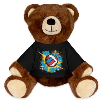 Ballon de volley-ball Street Art - Nounours RecycelBär® marron - noir - Devant