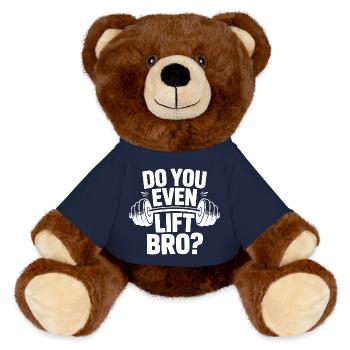 Hebst du überhaupt Bro Funny Workout Gym - MiniFeet® RecycelBär® Braun - French Navy - Vorne