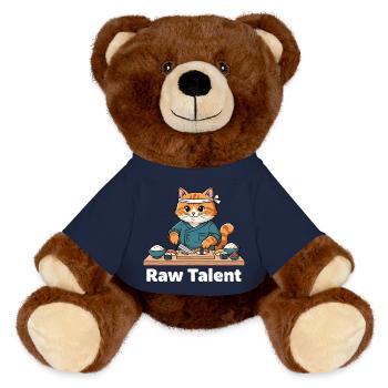 Cats Sushi Master Talent - MiniFeet® RecycelBär® Teddy Bear Brown - french navy - Front