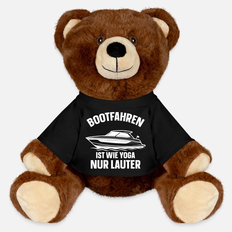 Boating Is Like Yoga - Only Louder - MiniFeet® RecycelBär® Teddy Bear Brown - black