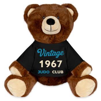 Vintage 1967 Judo Club Retro Birth Year Gift - MiniFeet® RecycelBär® Teddy Bear Brown - black - Front