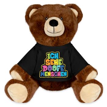 Ich sehe Doofe Menschen - MiniFeet® RecycelBär® Braun - Schwarz - Vorne