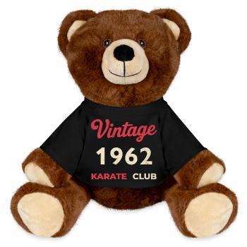 Vintage 1962 – Année de naissance rétro du Karate Club - Nounours RecycelBär® marron - noir - Devant