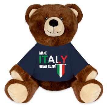 Rendre l’Italie Grande à nouveau - Nounours RecycelBär® marron - bleu marine - Devant