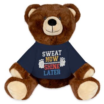 Jetzt schwitzen Später - MiniFeet® RecycelBär® Braun - French Navy - Vorne