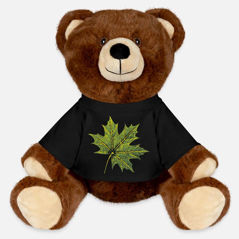 Maple Leaf - Forest & Nature BOTANIK - MiniFeet® RecycelBär® Teddy Bear Brown - black