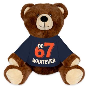Six Seven Whatever Italian Brainrot Humor Meme  - MiniFeet® RecycelBär® Braun - French Navy - Vorne