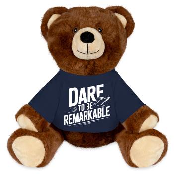 Wage es, bemerkenswert zu sein - MiniFeet® RecycelBär® Braun - French Navy - Vorne