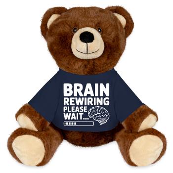 Gehirn-Neuverdrahtung Bitte warten Sie... - MiniFeet® RecycelBär® Braun - French Navy - Vorne