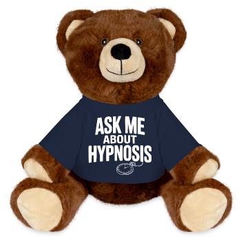 Ask Me About Hypnosis - MiniFeet® RecycelBär® Teddy Bear Brown - french navy - Front