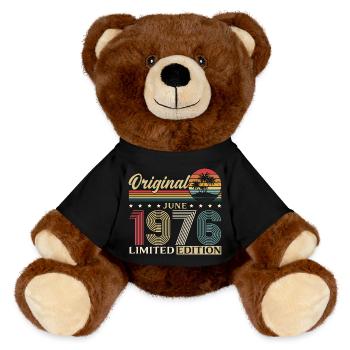 Cadeau du 50e anniversaire Millésime juin 1976 - Nounours RecycelBär® marron - noir - Devant
