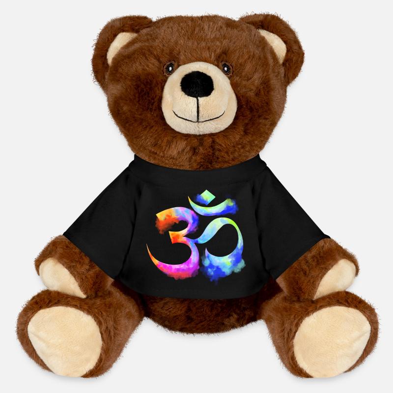 Om arcenciel aquarelle - Nounours RecycelBär® marron - noir