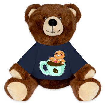 Gingerbread Man Café de Noël - Nounours RecycelBär® marron - bleu marine - Devant
