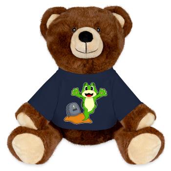 Frosch Halloween Grabstein - MiniFeet® RecycelBär® Braun - French Navy - Vorne