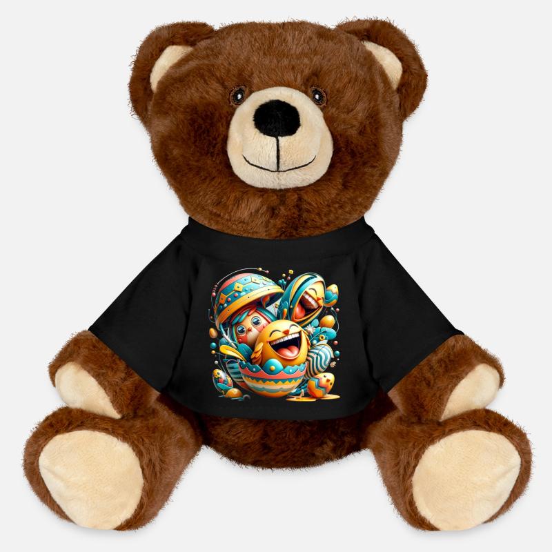 Easter graphic design in Mixed Dimensions style - MiniFeet® RecycelBär® Teddy Bear Brown - black