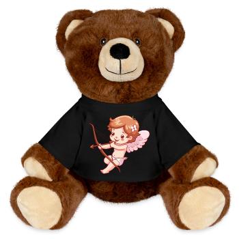 Ange de la Saint-Valentin en amour Cupidon - Nounours RecycelBär® marron - noir - Devant