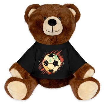 Graphismes de football - Nounours RecycelBär® marron - noir - Devant