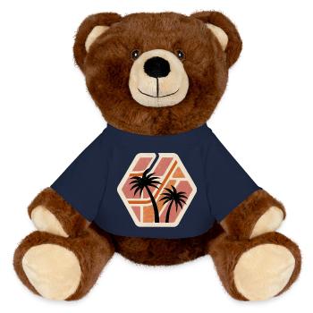 Geometric Tropical Roots - MiniFeet® RecycelBär® Teddy Bear Brown - french navy - Front