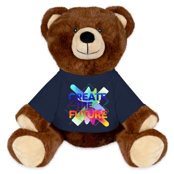 Créez l’avenir - Nounours RecycelBär® marron - bleu marine - Devant