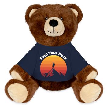 Trouvez votre voyage au sommet - Nounours RecycelBär® marron - bleu marine - Devant