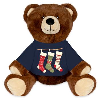 Modèle de Noël des Trois Bas, - Nounours RecycelBär® marron - bleu marine - Devant