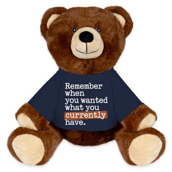 Souvenez-vous quand vous vouliez de la gratitude Pleine conscience - Nounours RecycelBär® marron - bleu marine - Devant