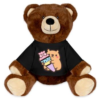 Capybara School Child – 1st Grade - MiniFeet® RecycelBär® Teddy Bear Brown - black - Front