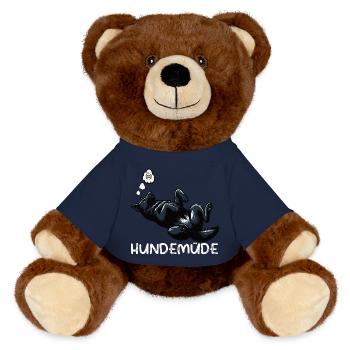 Hundemüde Schwarzer Schäferhund Schäferhundhalter - MiniFeet® RecycelBär® Braun - French Navy - Vorne