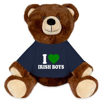 I love irish boys - MiniFeet® RecycelBär® Teddy Bear Brown - french navy - Front
