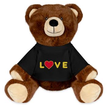 AIMEZ le design avec le cœur - Nounours RecycelBär® marron - noir - Devant
