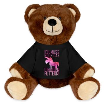 Einhorn Einhörner Pferd Pferde Stute Fabelwesen - MiniFeet® RecycelBär® Braun - Schwarz - Vorne