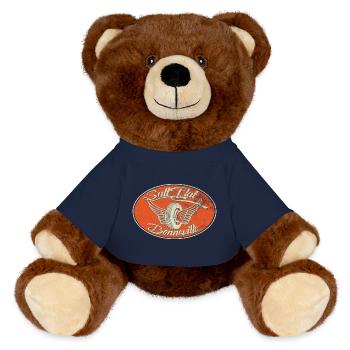 Logo de l’aile Bonneville de Salt Flat - Nounours RecycelBär® marron - bleu marine - Devant
